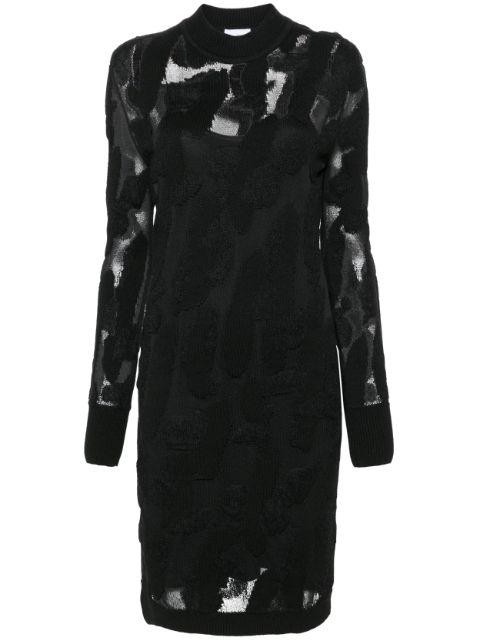 3D-knit semi-sheer midi dress by FERRAGAMO