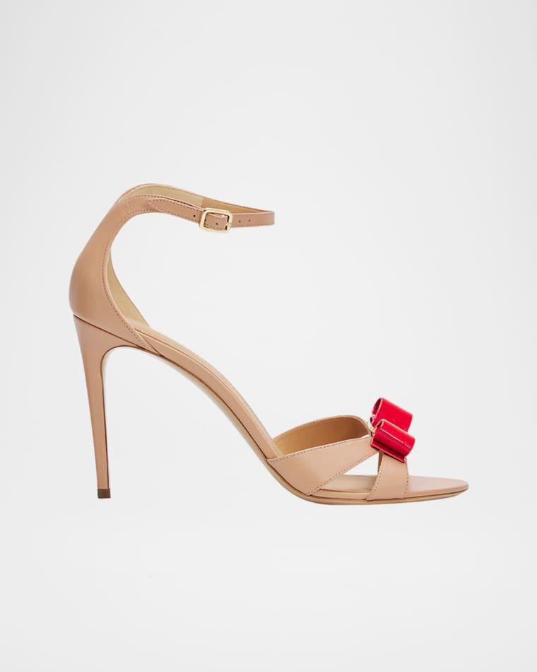 95mm Roxy Leather Ankle-Strap Sandals by FERRAGAMO