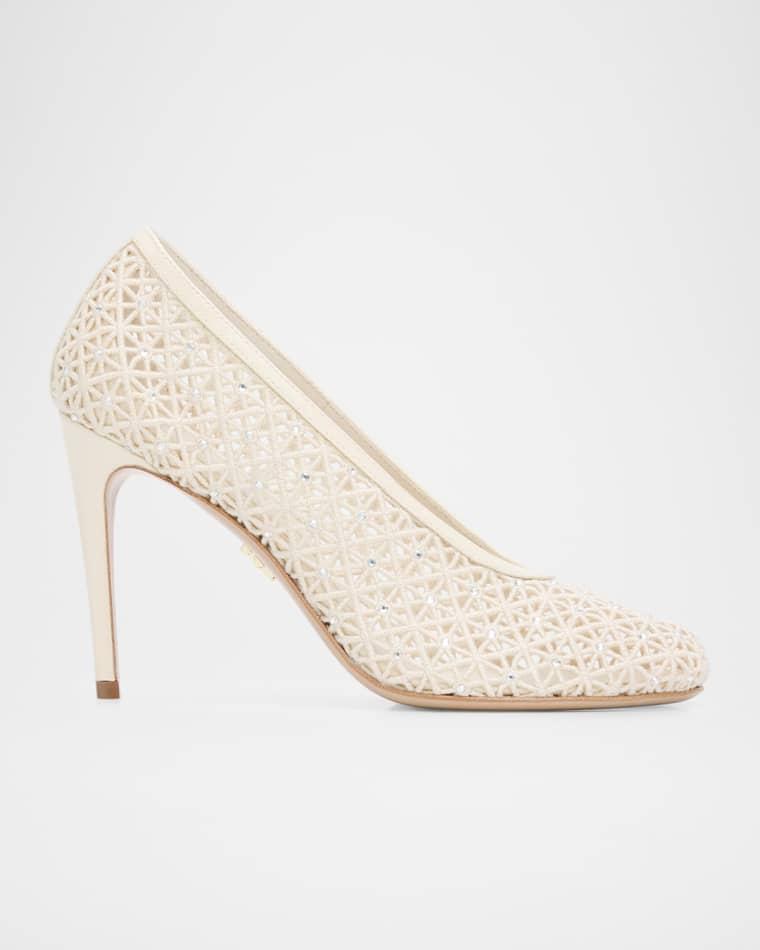 95mm Sol Embellished Macrame Pumps by FERRAGAMO