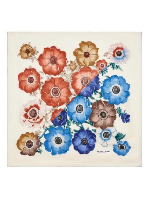 Anemone-print silk scarf by FERRAGAMO