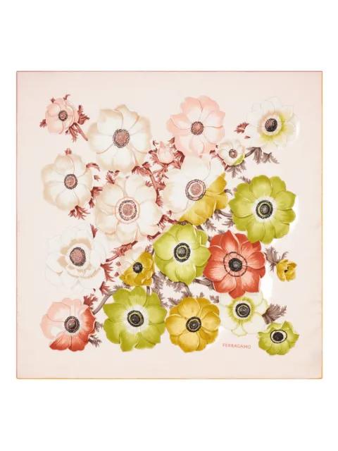 Anemone-print silk scarf by FERRAGAMO