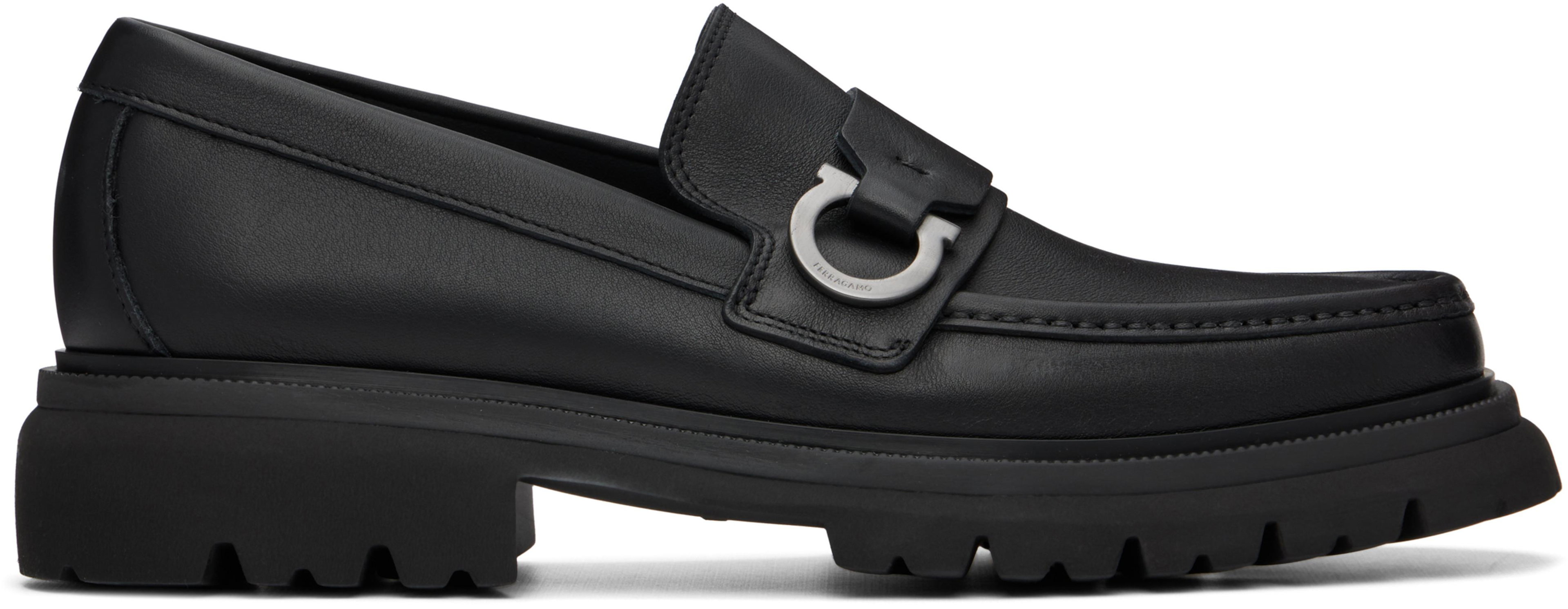 Black Gancini Ornament Loafers by FERRAGAMO