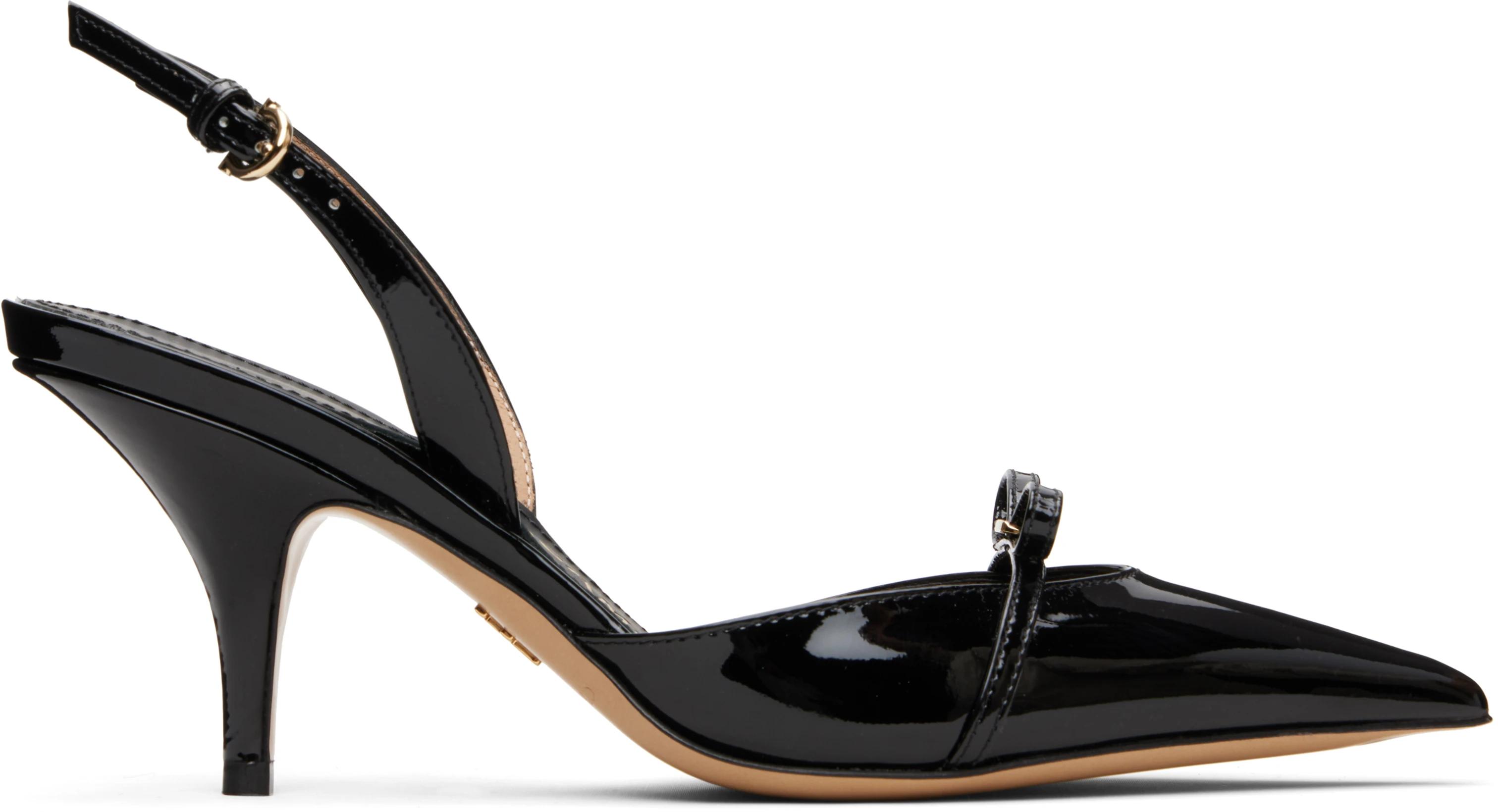 Black Mini Bow Sling Pump Heels by FERRAGAMO