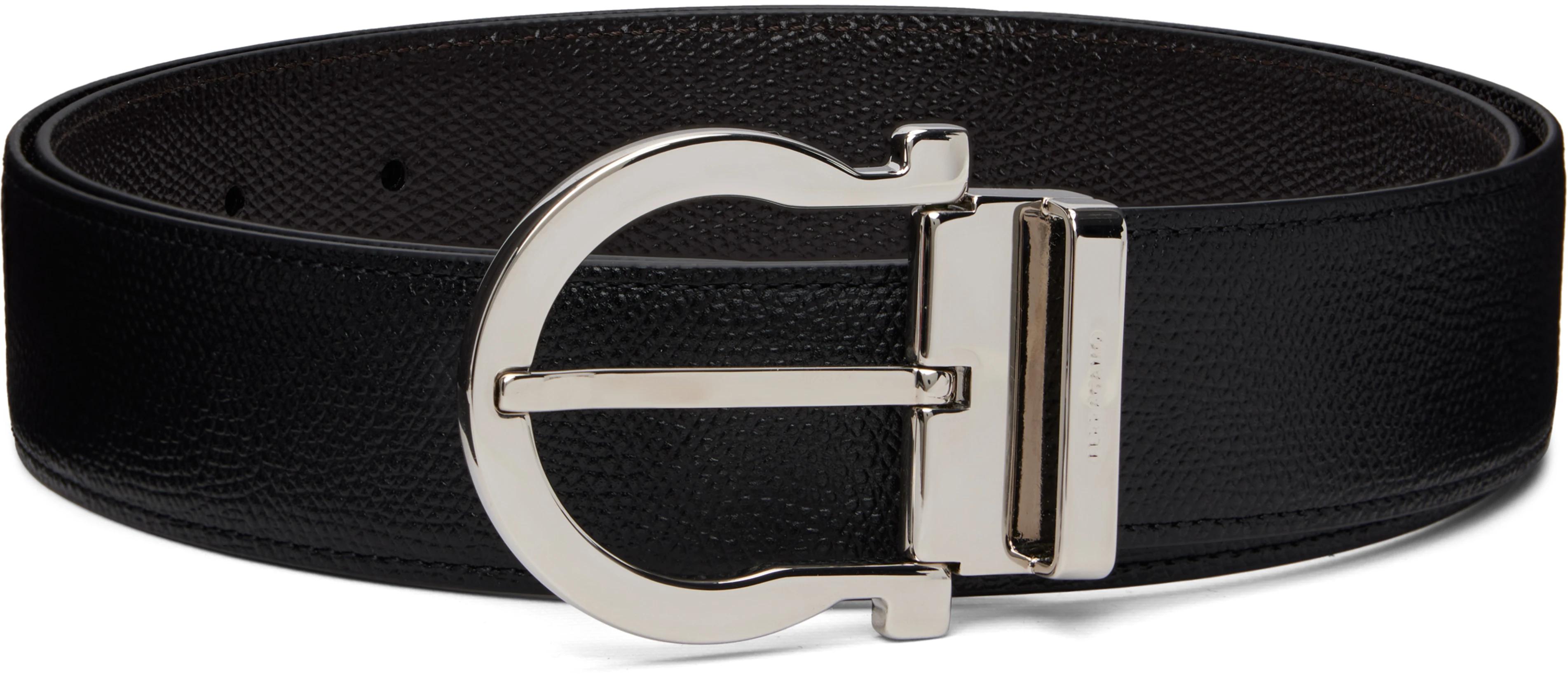Black & Brown Adjustable & Reversible Belt by FERRAGAMO