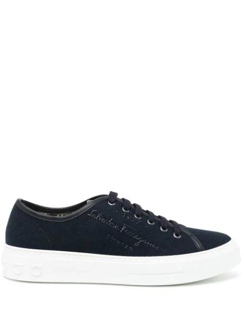 Borg logo-print sneakers by FERRAGAMO