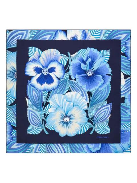 Brezza-print silk scarf by FERRAGAMO