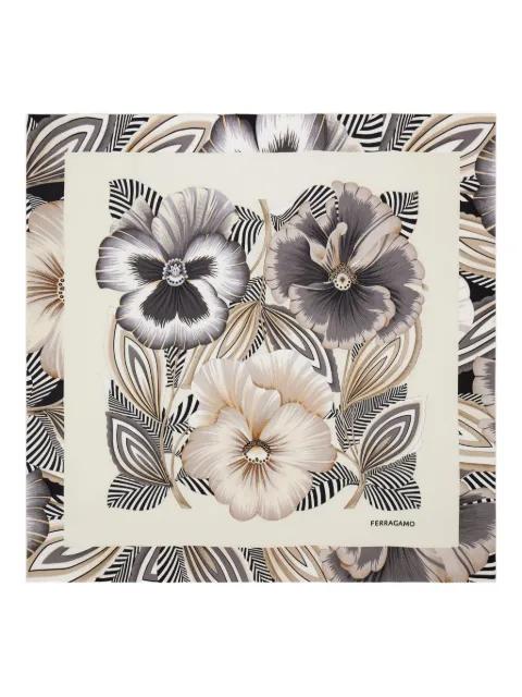 Brezza-print silk scarf by FERRAGAMO