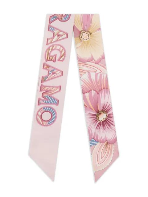 Brezza-print silk scarf by FERRAGAMO