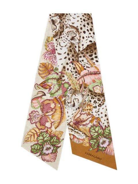 Cheetah-print silk scarf by FERRAGAMO