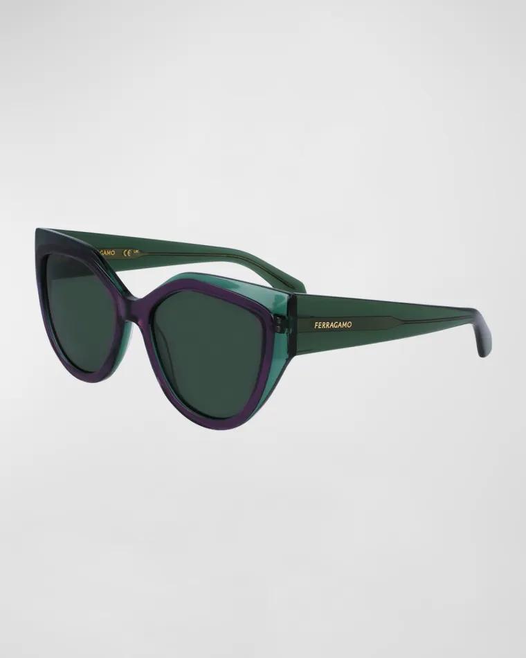 Classic Logo Acetate Cat-Eye Sunglasses by FERRAGAMO