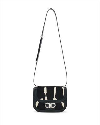 Double Gancini Calf Hair Crossbody by FERRAGAMO