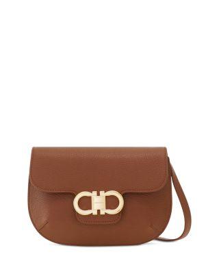Double Gancini Mini Leather Shoulder Bag by FERRAGAMO