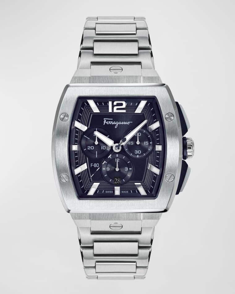 F-80 Tonneau Chrono Stainless Steel Bracelet Watch by FERRAGAMO
