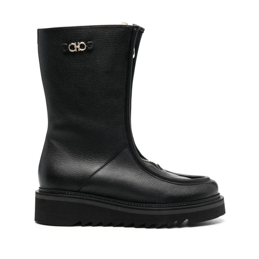 Ferragamo 50Mm Zip-Front Leather Boots by FERRAGAMO