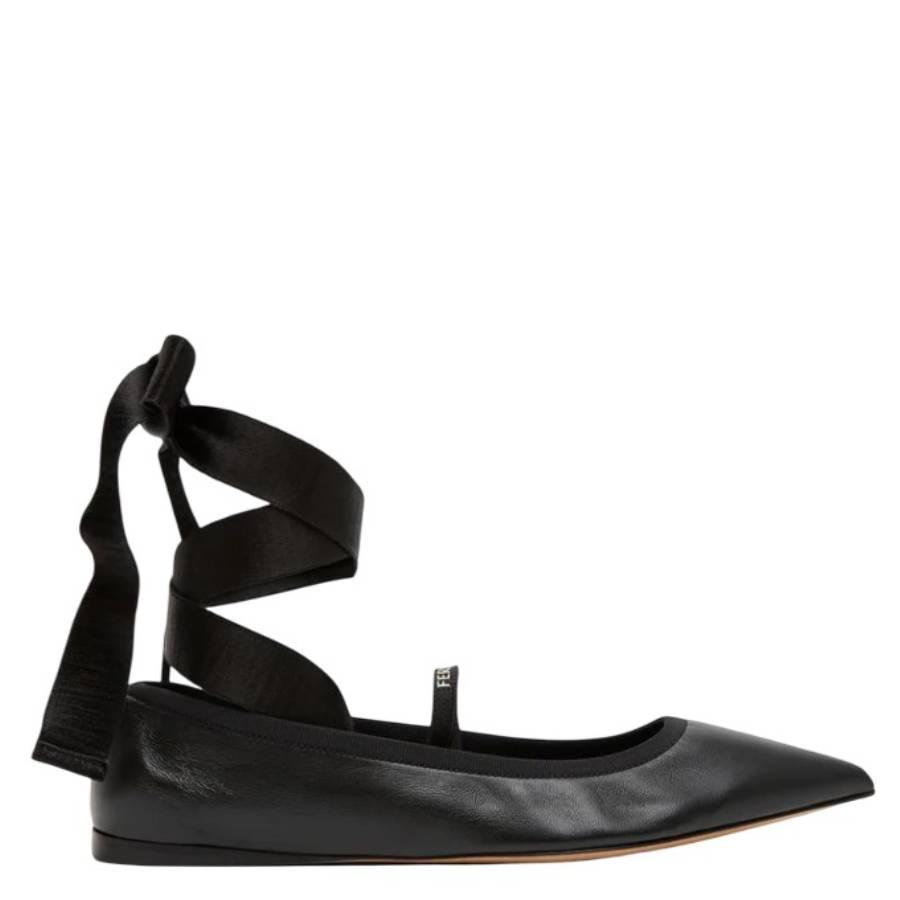 Ferragamo Ankle Ribbon Ballet Flats by FERRAGAMO