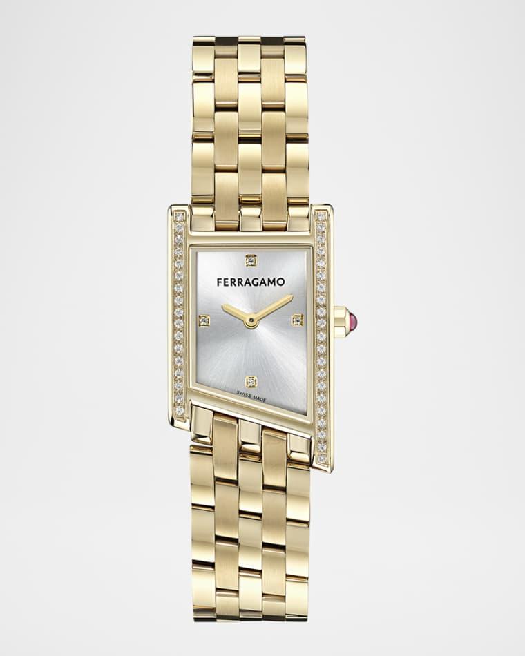 Ferragamo Asymetrique 22X36MM IP Yellow Gold Diamond Watch by FERRAGAMO