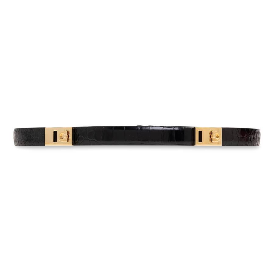 Ferragamo Black Adjustable Hug Belt by FERRAGAMO