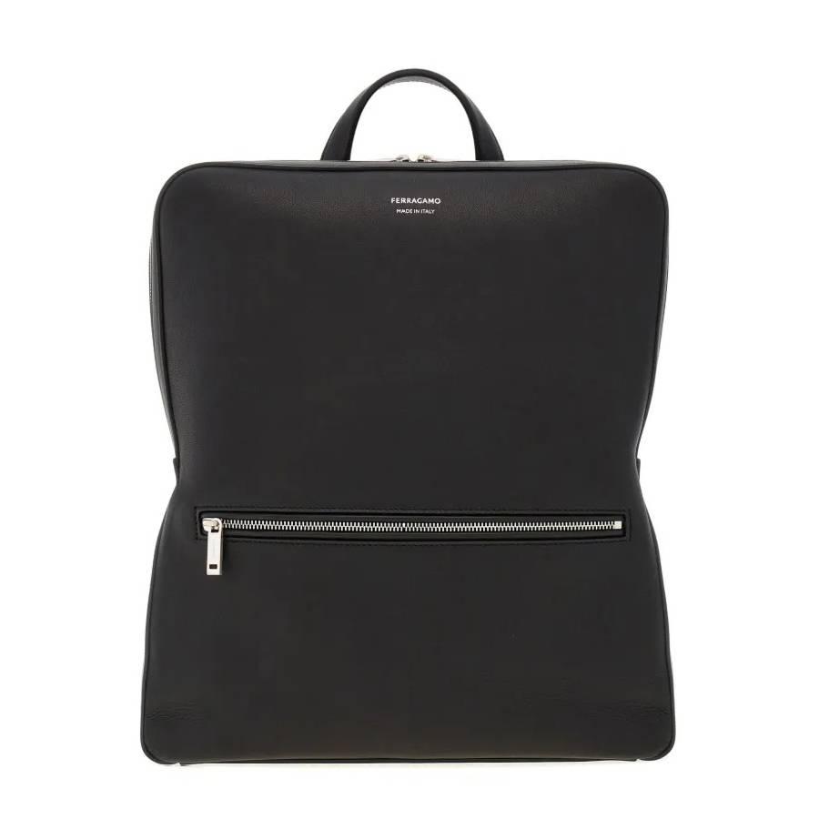 Ferragamo Black New Leather Backpack by FERRAGAMO