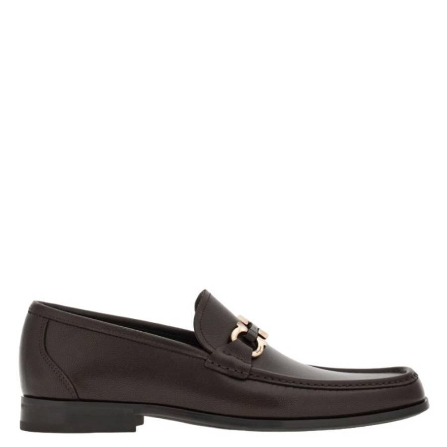 Ferragamo Brown Gancini Ornament Moccasin by FERRAGAMO