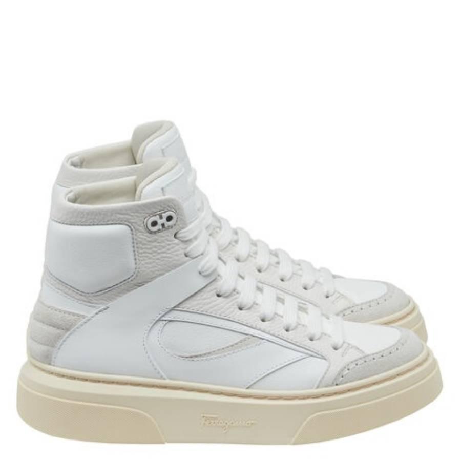 Ferragamo Cassio Leather High-Top Sneakers by FERRAGAMO