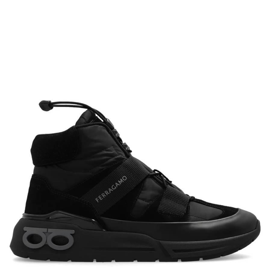 Ferragamo Cosma High-Top Panelled Sneakers by FERRAGAMO