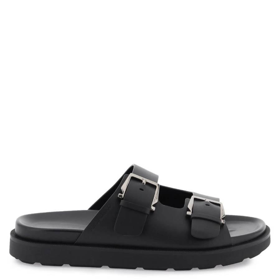 Ferragamo Double Strap Leather Sandals by FERRAGAMO