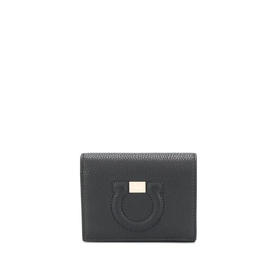 Ferragamo Embossed Gancini Motif Grainy Wallet by FERRAGAMO