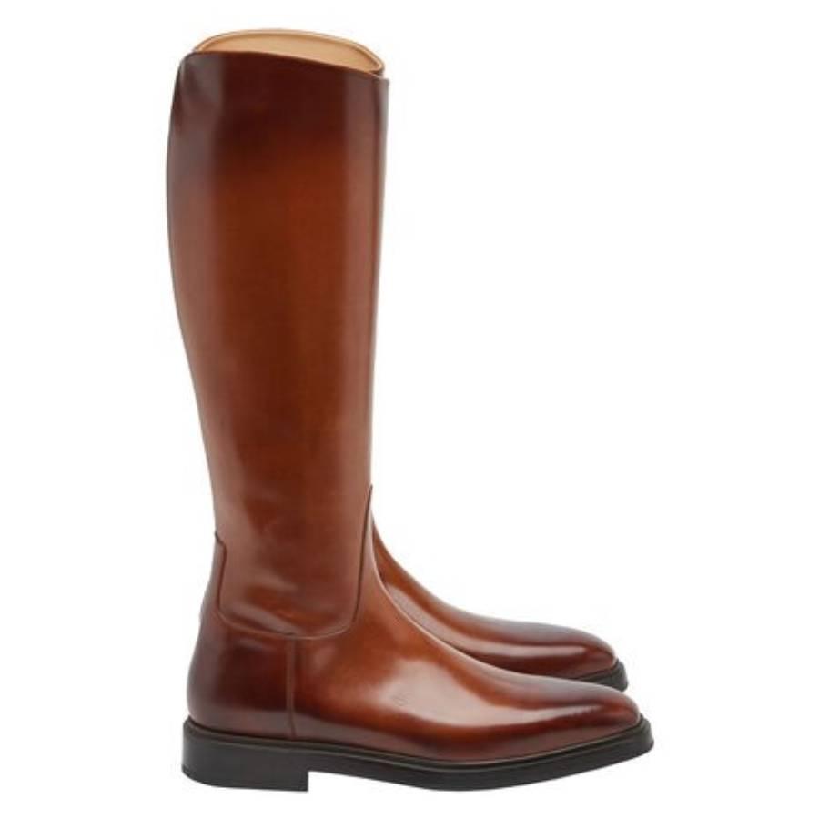 Ferragamo Fluid Leather Riding Boots by FERRAGAMO