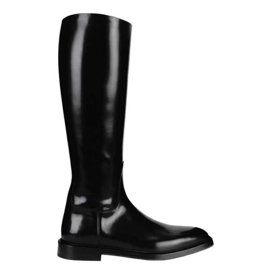 Ferragamo Fluid Leather Riding Boots by FERRAGAMO