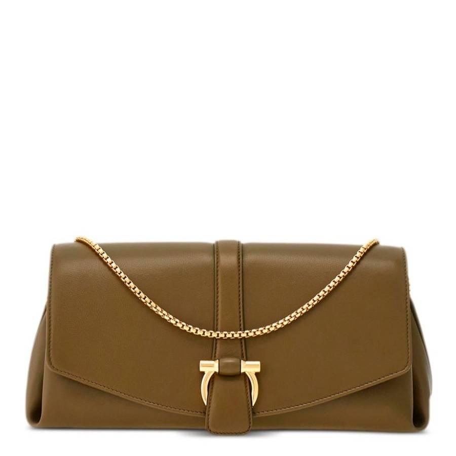 Ferragamo Front Flap Chain-Link Shoulder Bag by FERRAGAMO