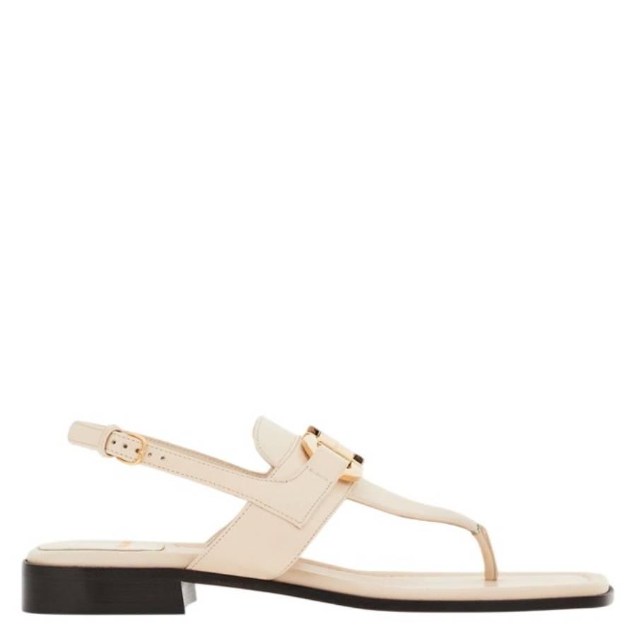 Ferragamo Gancini Buckle Leather Sandals by FERRAGAMO