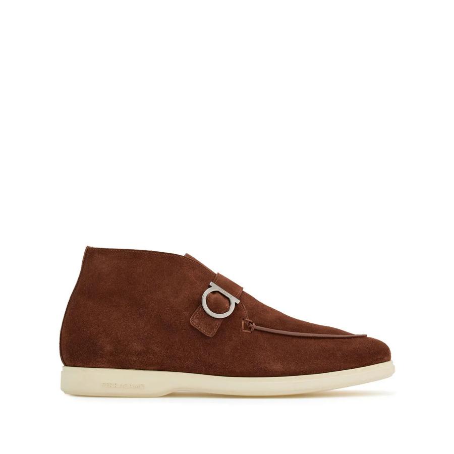 Ferragamo Gancini-Buckle Suede Boots by FERRAGAMO