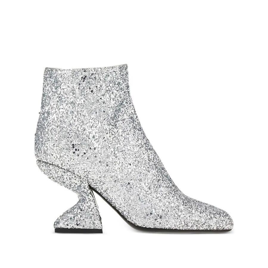 Ferragamo Glitter-Effect Sculpted-Heel Ankle Boots by FERRAGAMO