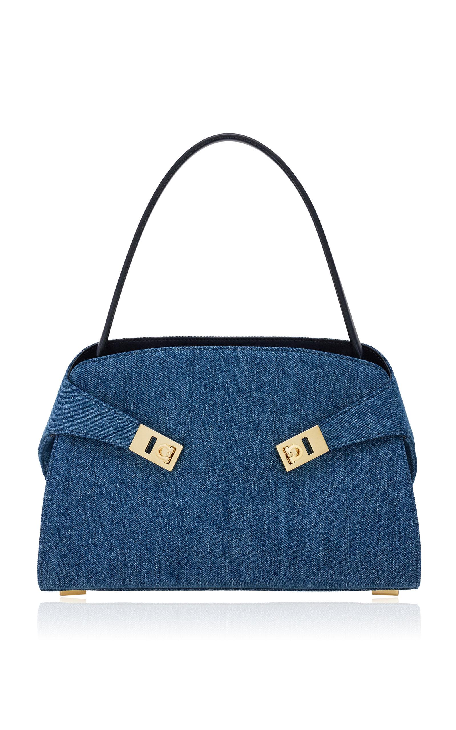 Ferragamo Hug Washed-Denim Shoulder Bag - Moda Operandi by FERRAGAMO