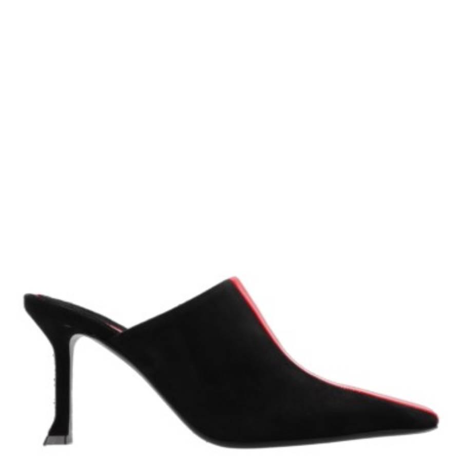 Ferragamo Ladies Black Graphic Insert Sophye Mules by FERRAGAMO