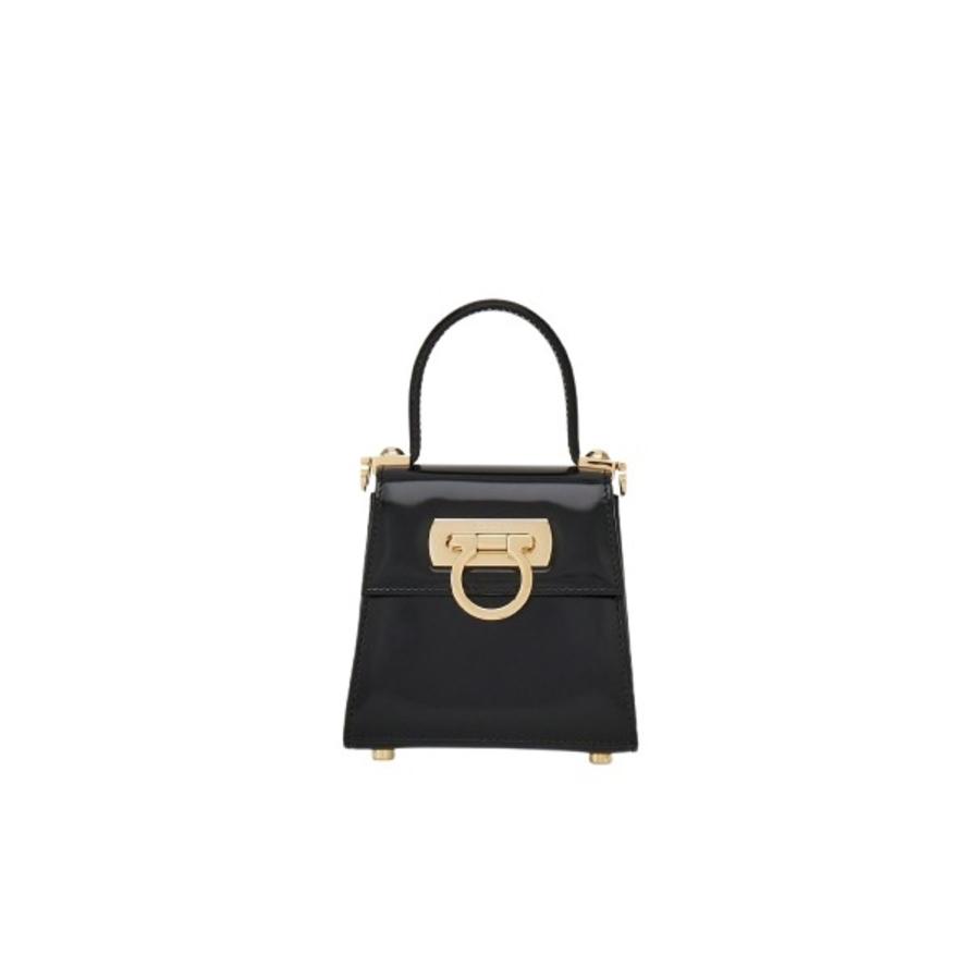 Ferragamo Ladies Black Micro Iconic Top Handle Bag by FERRAGAMO