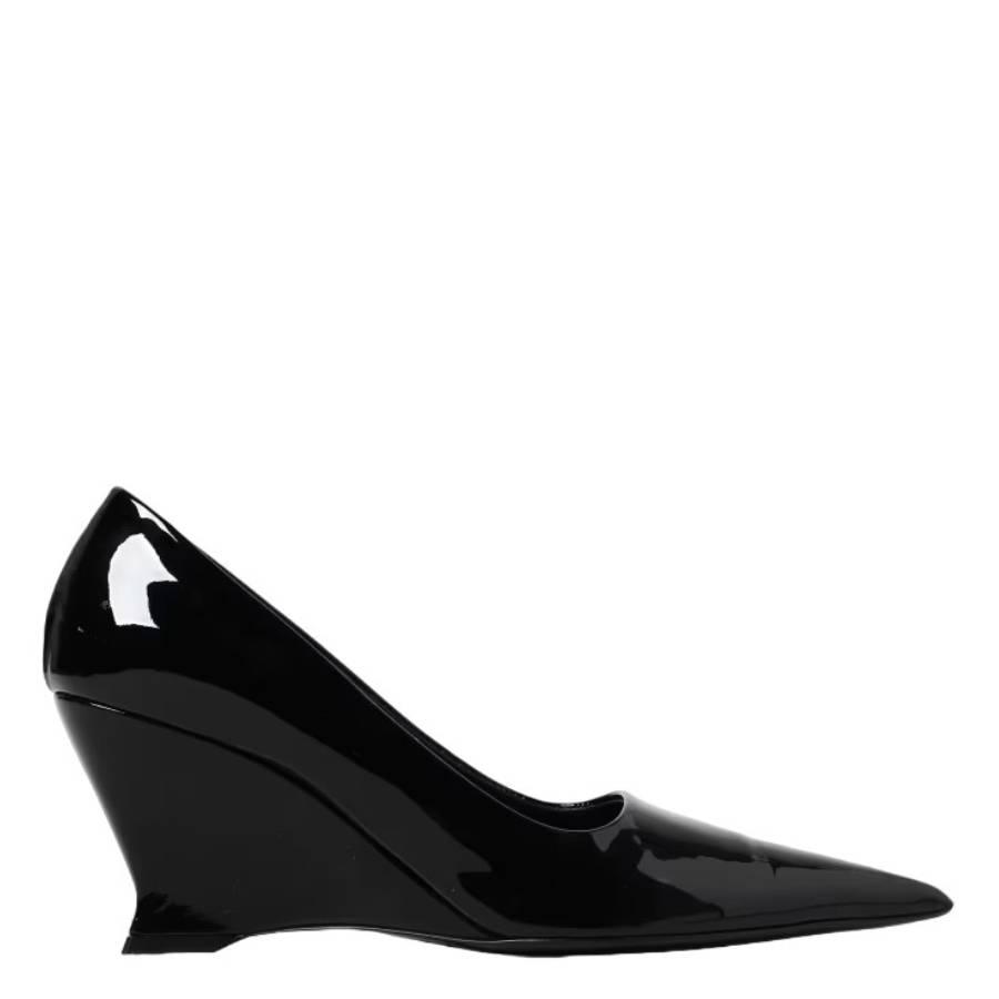 Ferragamo Ladies Black Viola Wedge-Heeled Pumps by FERRAGAMO