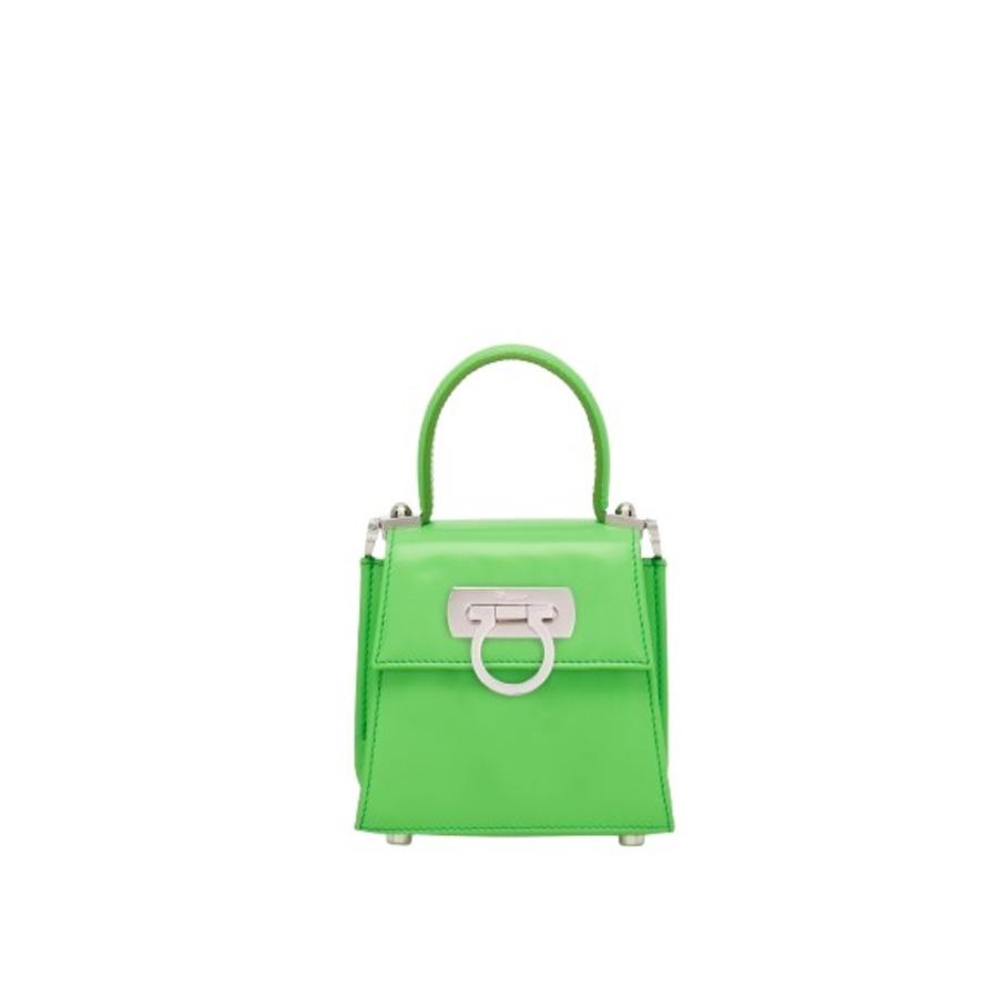Ferragamo Ladies Green Micro Iconic Top Handle Bag by FERRAGAMO