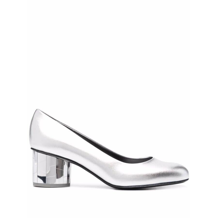 Ferragamo Ladies Grey Heels by FERRAGAMO