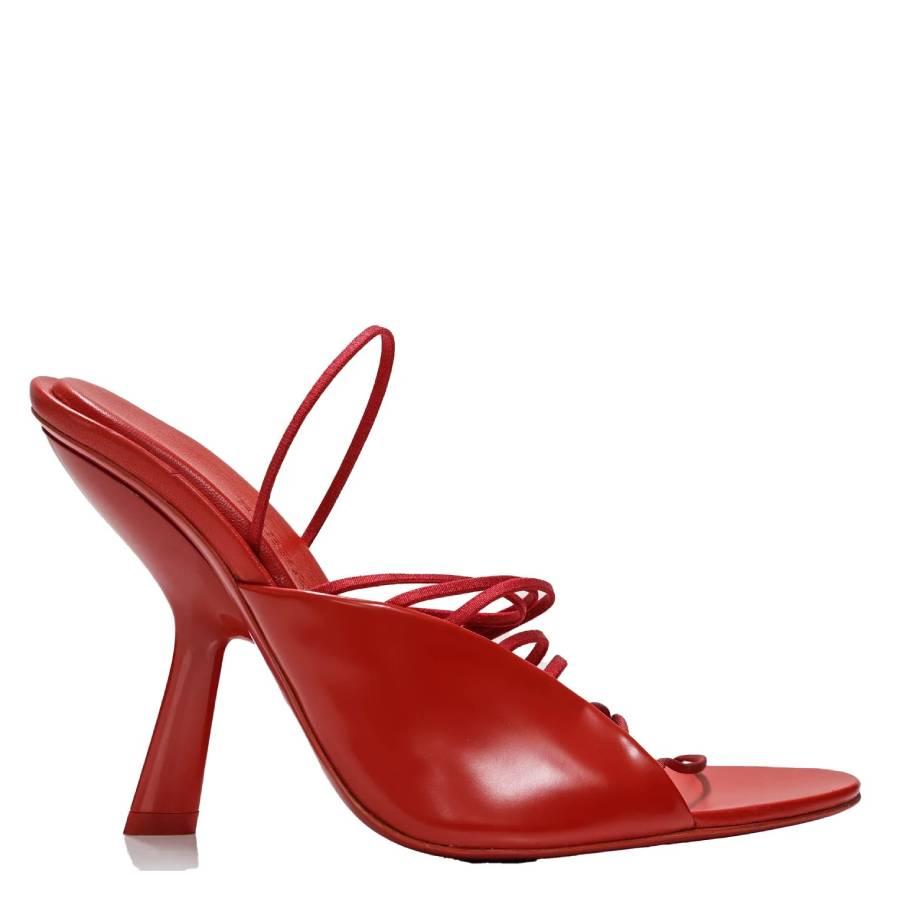Ferragamo Ladies Red Leather Altaire Ultra Fine Strap Sandals by FERRAGAMO