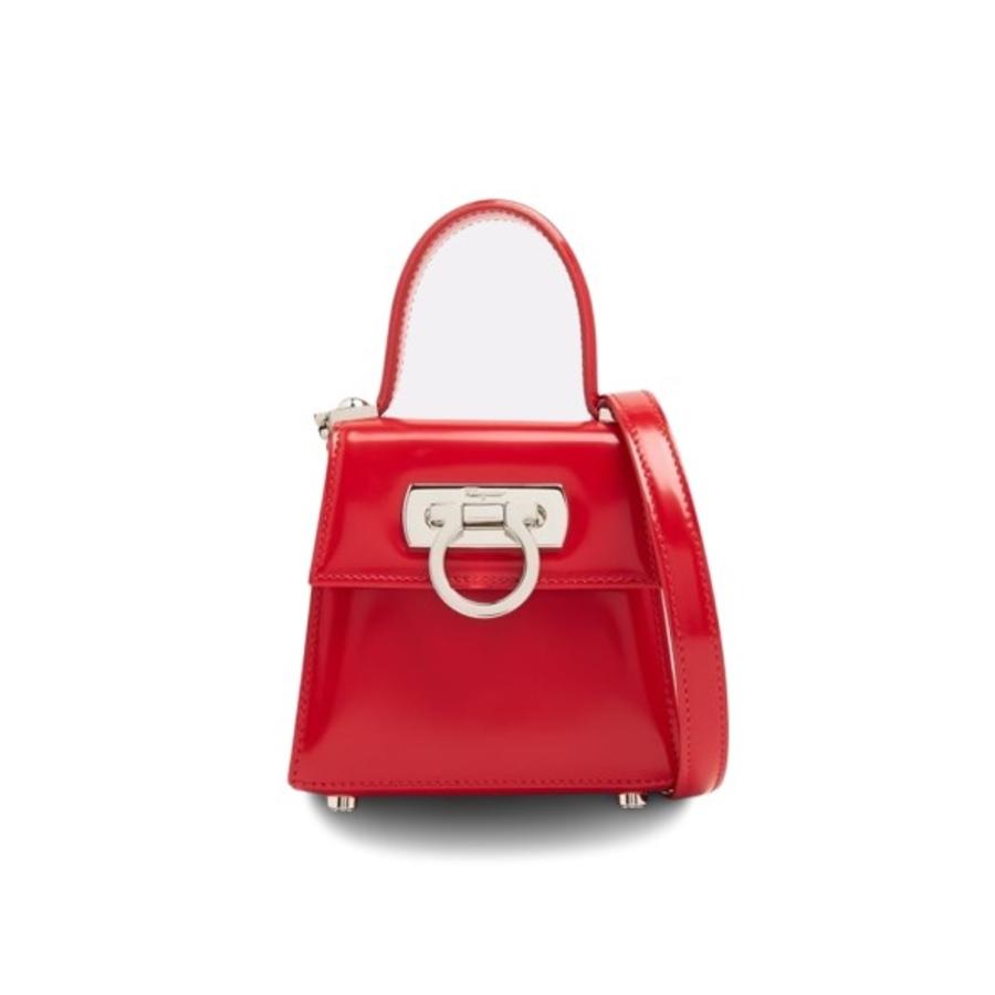 Ferragamo Ladies Red Micro Iconic Top Handle Bag by FERRAGAMO