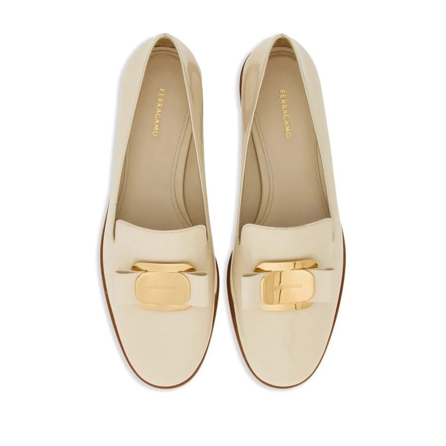 Ferragamo Ladies White Loafers by FERRAGAMO