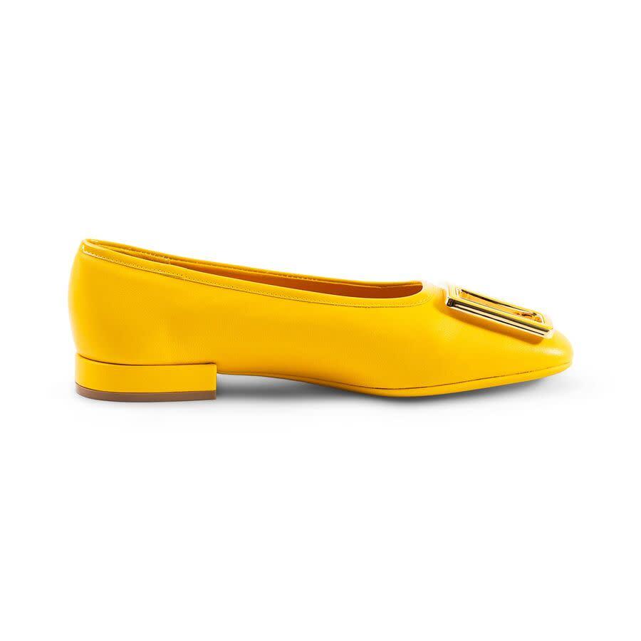 Ferragamo Ladies Yellow Flats by FERRAGAMO