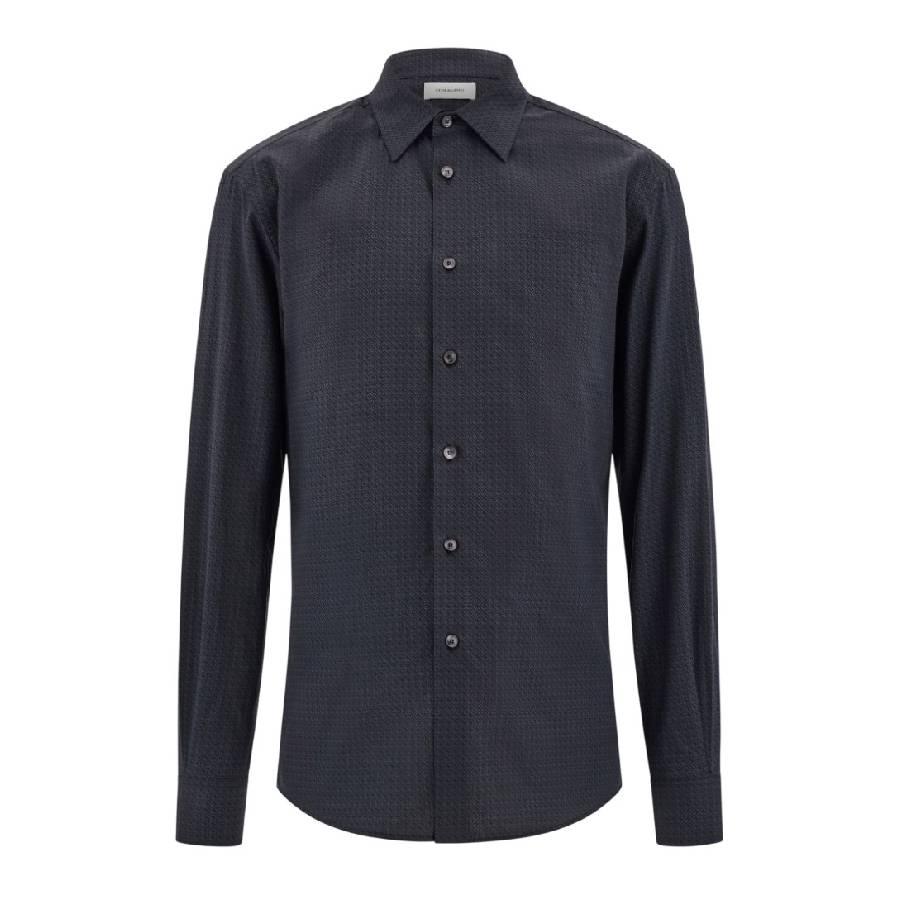 Ferragamo Micro-Patterned Long Sleeve Shirt by FERRAGAMO