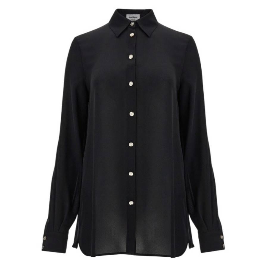 Ferragamo Mulberry Silk Georgette Shirt by FERRAGAMO
