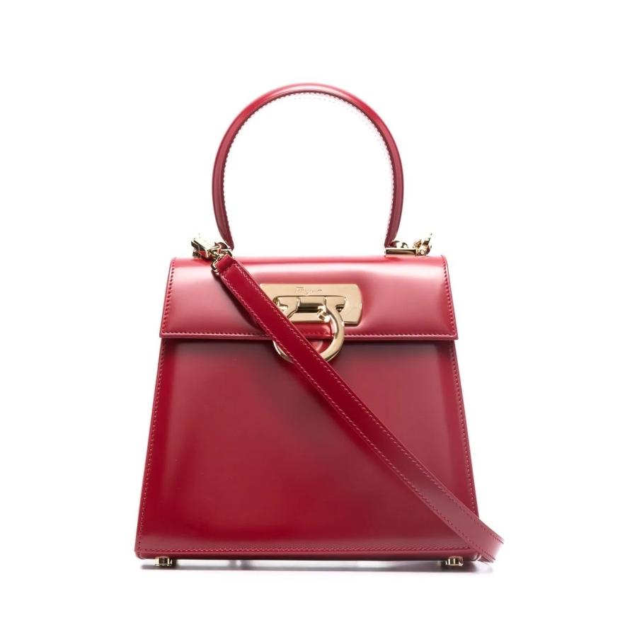 Ferragamo Small Iconic Top Handle Bag - Red by FERRAGAMO