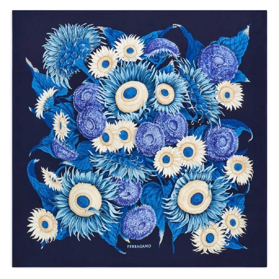 Ferragamo Sunflower Graphic Silk Scarf by FERRAGAMO