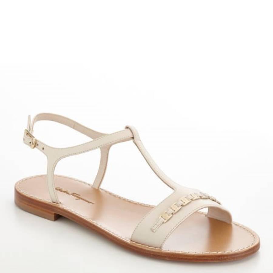 Ferragamo Tremiti Chain-Embellished Leather Sandals by FERRAGAMO
