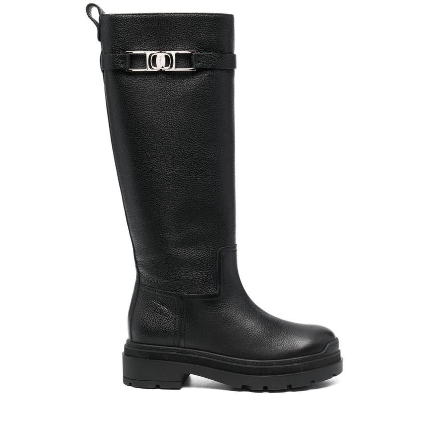 Ferragamo Vara Chain Knee-High Boots by FERRAGAMO
