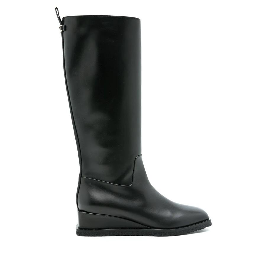 Ferragamo Wayde Leather Wedge Boots by FERRAGAMO